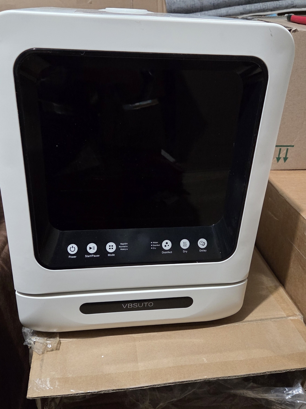 White Countertop Portable Dishwasher - Compact Networking Electronics